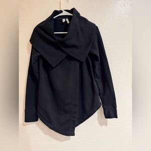 Z by Zella Black Shooting Star Drape Collar Cardigan size XS